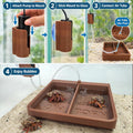 Hermit Crab Bubbler Pool,Dual Freshwater & Saltwater Zones Water Bowl