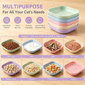 Cat Bowls Whisker Friendly Kitten Food and Water Plate, 10 Pack