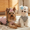 3Pack Dog Shirt Cotton Striped T-Shirts Stretchy Comfortable Pet Vest for Puppy and Cat Super Soft Dog Shirts Vest Sleev