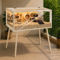 PROLEE Hamster Cage Wooden Chew Proof, Extra Large Mice and Rat Habitat Openable Top with Acrylic Sheets Solid Built Sma