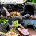 BNOSDM Reptile Hideout,Tortoise Hide Cave,Resin Rock,Bearded Dragon Hideaway,Turtle Basking Platform,Reptiles Habitat De