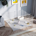 C&AHOME Pet Playpen, Small Animals Supplies, 12 Panels, 12" × 15", White