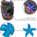 GSD Star-Fish Broken Barrel Decor Resin Betta Tank Accessories Ornaments for Cave Hide Decorations, Broken Barrel x 1pc,