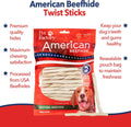 Pet Factory American Beefhide 5in Twist Sticks Dog Dental Chews - Natural Rawhide Dental Chews for Small to Medium Dogs, Promotes Oral Health - Natural, 5 Inches (1 lb Pack)
