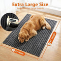 Aethycovi Dog Crate Mat, 47"x32" Striped Design Extra Thick Pet Mats for Under Dog Crate Cages, Absorbent Urine, Puppy Pee Pad Reusable Washable Floor Protector Waterproof Non-Slip (Dark Gray - M)