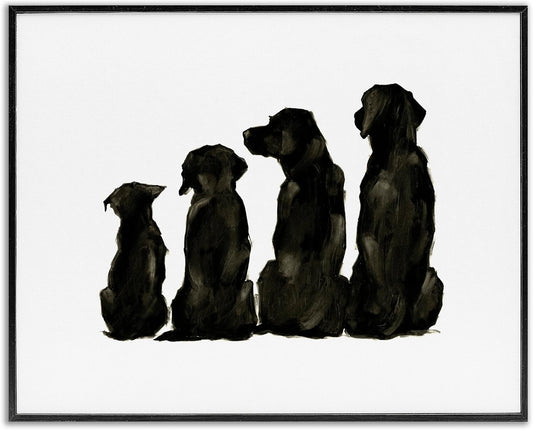 'Family Pet Silhouette Design'| Framed Giclee Art
