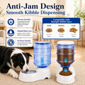 Automatic Dog Feeder and Water Dispenser Set for Large Dogs, 3 Gallon Gravity Dog Cat Food and Water Dispenser Set with Pet Food Bowl,Large Pet Food Water Dispenser Station