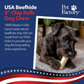 Pet Factory 100% Made in USA Beefhide Chip Rolls Dog Rawhide Chews,Thick,Dog Chews Long Lasting from American Cattle,Dog