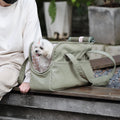 Pet Dog Casual Crossbody Bag, Hands-Free One Shoulder Soft Edged Pet Bag, Fully Open Sunroof Cover with Mesh Window and 