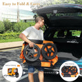 Yafylly Dog Bike Trailer for Small to Medium Dogs, Foldable Pet Carrier for Dogs with 16 Inch Wheels, Universal Hitch, B