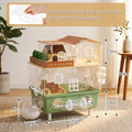 Acrylic Hamster Cage Clear Hamster Habitat with Running Wheel & Hideout