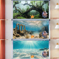COMSUN 3 PCS Aquarium Background, 30x18 inch Polyester Fish Tank Background