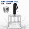 304 Stainless Steel Cat Litter Scoop-Metal Litter Scooper with Holder, Heavy Duty Litter Sifter, Kitty Litter Box Scoope
