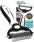 Maxpower Planet Pet Grooming Brush - Double-Sided Undercoat Rake for Dogs and Cats, Extra Wide, Reduces Shedding by 95%