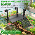 Hanging Turtle Basking Platform for 18"+ Wide Tanks, 12 x 7 in Acrylic Turtle Dock with Feeding Tray & Textured Ramp, Ad