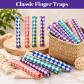 12 Pcs Chinese Finger Traps, Bamboo Finger Traps Pet Bird Chew Foraging Classic Chopper Toy Fun Birthday Party Favors, C