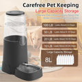 Automatic Dog Water Dispenser with Stainless Steel Bowl,Gravity Pet Waterer, Automatic Water Injection and Stop Water In