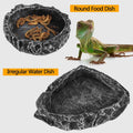 Reptile Water Dish Food Bowl for Bearded Dragon Tank Accessories, Reptile Rock Feeder for Tank 2 Pack Corner Resin Terra
