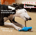 ChewEasy Interactive Bully Stick Holder for Dogs, Prevent Chocking Safety Device, Long Enough Screw to Lock, Seesaw Shape(Small)