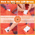 Dog Halloween Dress with Led Light Wreath Puppy Clothes Costumes Outfits for Small Dog Girl