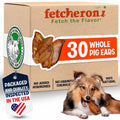 FETCHERONI Whole Pig Ears for Dogs Large - 30 Pack Long Lasting Dog Chews – One Ingredient Delicious All Natural Flavor – Easy to Digest Dog Treats for Large Dogs - Great for Teeth and Gums