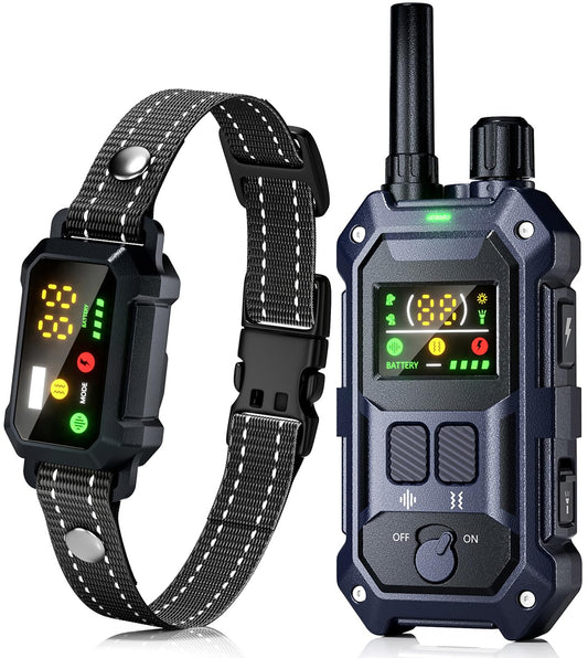 BLACKDOG Military Dog Shock Collar - 4200ft Dog Training Collar with Remote, 4 Training Modes, Flashlight & Strobe, 3-Month Battery, IP67 Waterproof Dog E Collar for All Breeds 5-150lbs (Dark Blue)