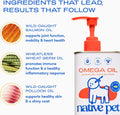 Native Pet Omega 3 Fish Oil for Dogs & Cats - Wild Alaskan Salmon Oil Liquid Supplement - Skin and Coat Support - 8 oz