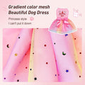 Blzedim Dog Birthday Outfit for Small Dogs Girl Sparkly Rainbow Dog Birthday Dress Tulle with Big Bowknot Puppy Clothes Pink Fireworks Little Princess Pet Dress (L)