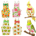Magnoloran 4Pcs Bird Diapers Bird Harness Flight Suits Diapers Reusable Parrot Nappy with Waterproof Inner Layer Washable Cute Urine Wet Suit Costume for Cockatiel Conure Budgie Parakeet-Fruit,S
