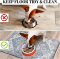 Dog Food Mats for Floors Absorbent, Pet Cat Food Mat - Non Slip Dog Bowl Mats for Food and Water, Eco-Friendly Boho Dog 