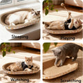 Spindro 3 Pack Large Cat Scratcher Cardboard, Oval Cat Scratcher Bed Cat Scratch Pad Board Lounge Couch for Indoor Cats Bowl Shaped Cat Scratching Post Nest for Cats Grinding Claw Furniture Protector