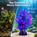 Mipukbay Purple Aquarium Plants - Artificial Plastic Fish Tank Decor, Realistic Ornament Safe for Fish & Shrimp, Low-Mai