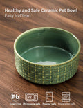 Seyatoo Ceramic Dog Bowl, 6.5 inch Pet Dog Food Bowl Water Bowls, Dogs Dish for Middle and Small Dogs, Puppy, Green
