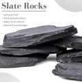6.1-8.1 Inches Natural Slate Rock, 6 PCS Large Flat Aquarium Stones for Aquascaping, Terrariums, Reptile Tanks & Aquariu