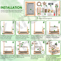 KATUMO Bird Playground - Natural Wooden Perches Parakeet Ladder Conure Swing Bird Cage Accessories with Removable Tray &
