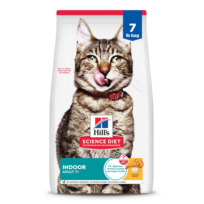 Hill's Science Diet Adult 7+ Indoor Dry Cat Food, Chicken, 7 lb. Bag