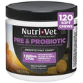 Nutri-Vet Pre & Probiotics for Dogs, Digestive Support, Upset Stomach, Puppy Probiotic, Pet Vitamins and Supplements, Dog Probiotics, Liver & Cheese Flavor, 120 Soft Chews