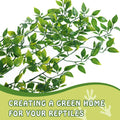 HERCOCCI Reptile Plants, 2 Pack Terrarium Hanging Plants Vines Artificial Leaves Habitat Decorations with Suction Cup fo