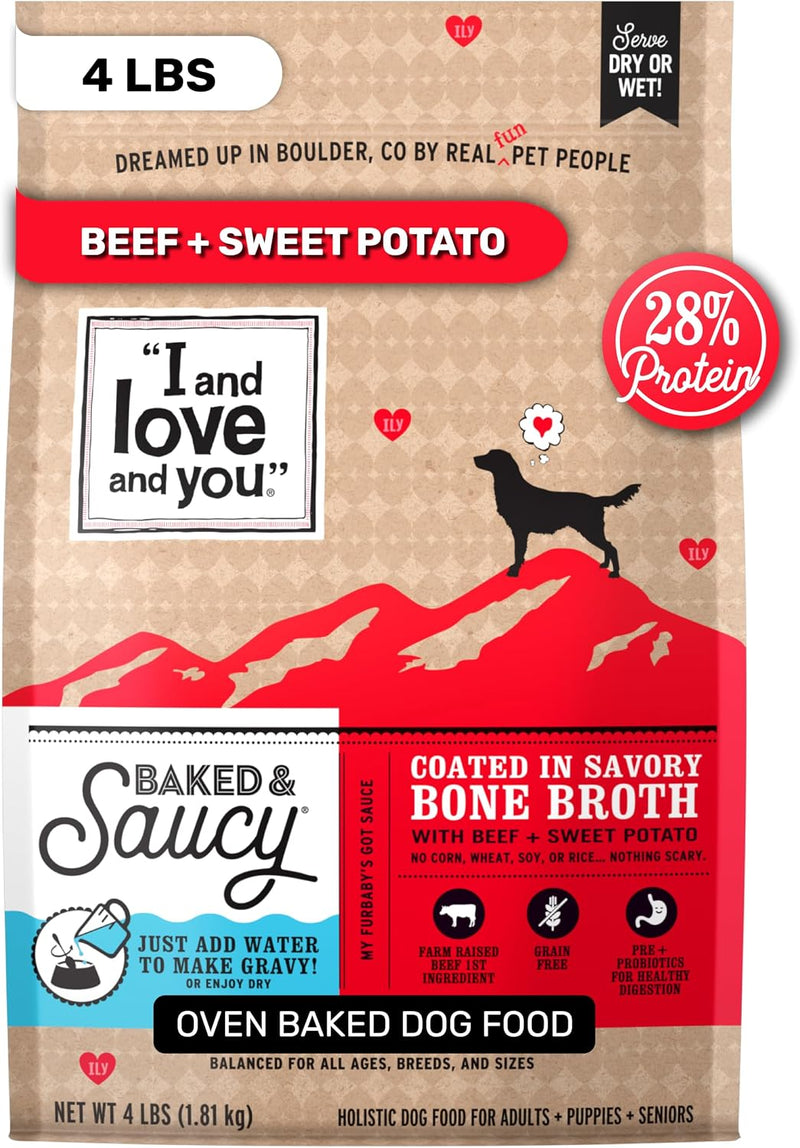 I and Love and You Baked & Saucy Dry Dog Food, Beef & Sweet Potato | 4lb