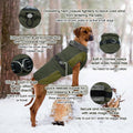 QBLEEV Warm Dog Jacket, Waterproof Dog Winter Coat with Harness