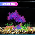AQUANEAT Artificial Aquarium Plants, Fish Tank Purple Tree Decoration Set, Plastic Accessories, 11pcs