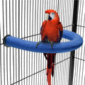 FrgKbTm U Shape Parrot Perch Stand Toy Bird Platform Sand Paw Grinding Clean Stick Exercise Conure Budgie Cockatiel Cage Accessories (Blue)