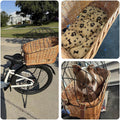 Dog Bike Basket Rear Racks Pet Carrier for Small Dogs up to 20 lbs, Brown
