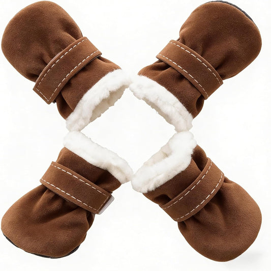 Small Dog Shoes for Winter, Snow Booties for Puppy, Outdoor Warm Dog Booties for Cold Weather