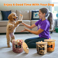 HOYTAMDAR 3 Pack Airtight Dog Food Storage Container, Dog Treat Container Dog Food Containers with Bamboo Lids 8x7''&6x5'',Pet Food Storage Container,Cat Food Container with Scoops,Clamp,Labels,Pen