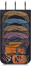 Horse Trailer Door Organizer Hanging Rope Caddy, Black, 42"x24"