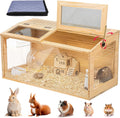 Hamster Cage Chewproof, 40" Large Hamster Enclosure Habitat, Wooden Guinea Pig Cage for Dwarf Hamsters, Dual Openable To
