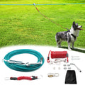 Tyalez 100FT Dog Run for Yard Heavy Duty with 10FT Tie Out Cable, Outdoor Leash Trolley System for Large Dog to 300Lbs