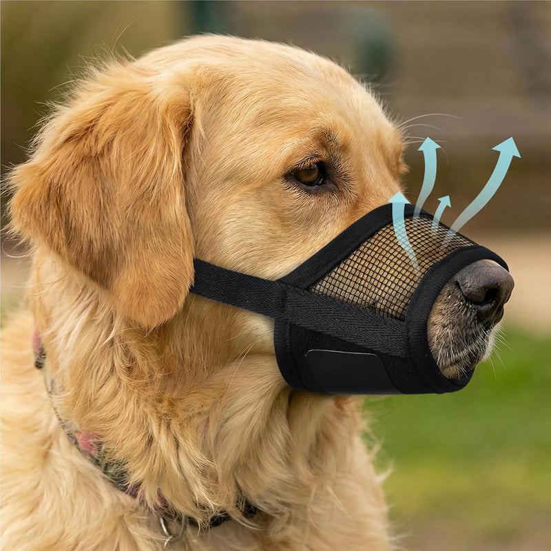 Evollax Dog Muzzle for Large Dogs – Breathable Air Mesh Muzzle for Large Sized Dog | Adjustable Mussels for Dogs Groomin