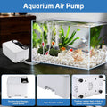 Aquarium Air Pump, Quiet Powerful Fish Tank Air Pump, Adjustable Fish Tank Bubbler with Air Stone, 2.3W/5.5W/8W Bubbler 